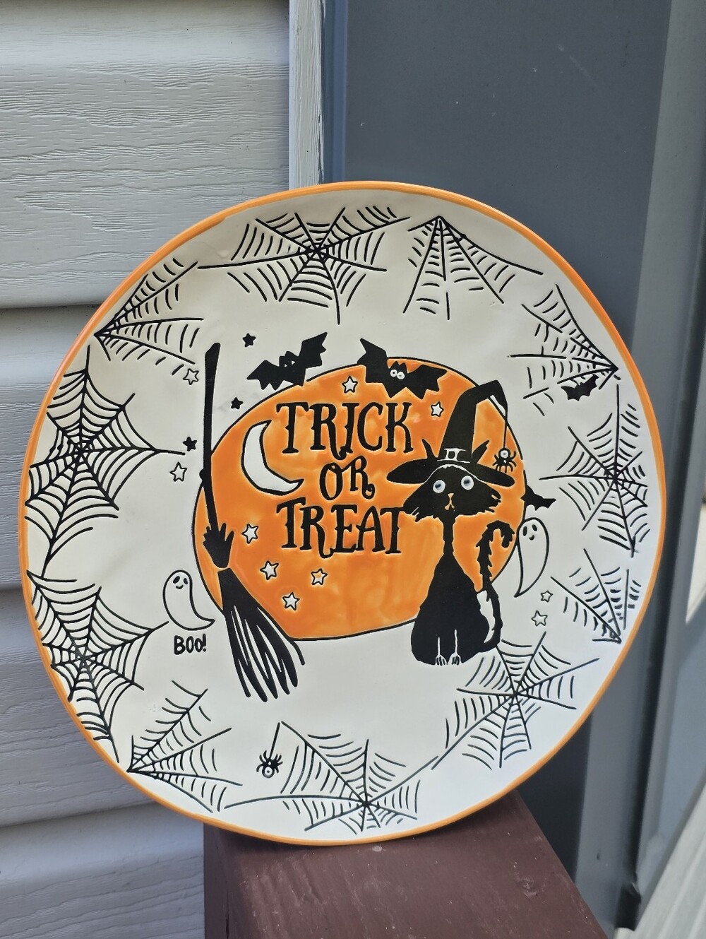 Trick Or Treat Halloween Spooky Kitty Plate Set 3pcs